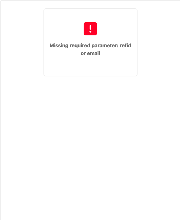 Screenshot of Widget Error Missing Recipient Information