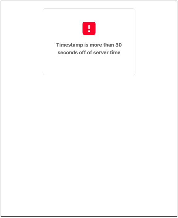 Screenshot of Widget Error Timestamp is off